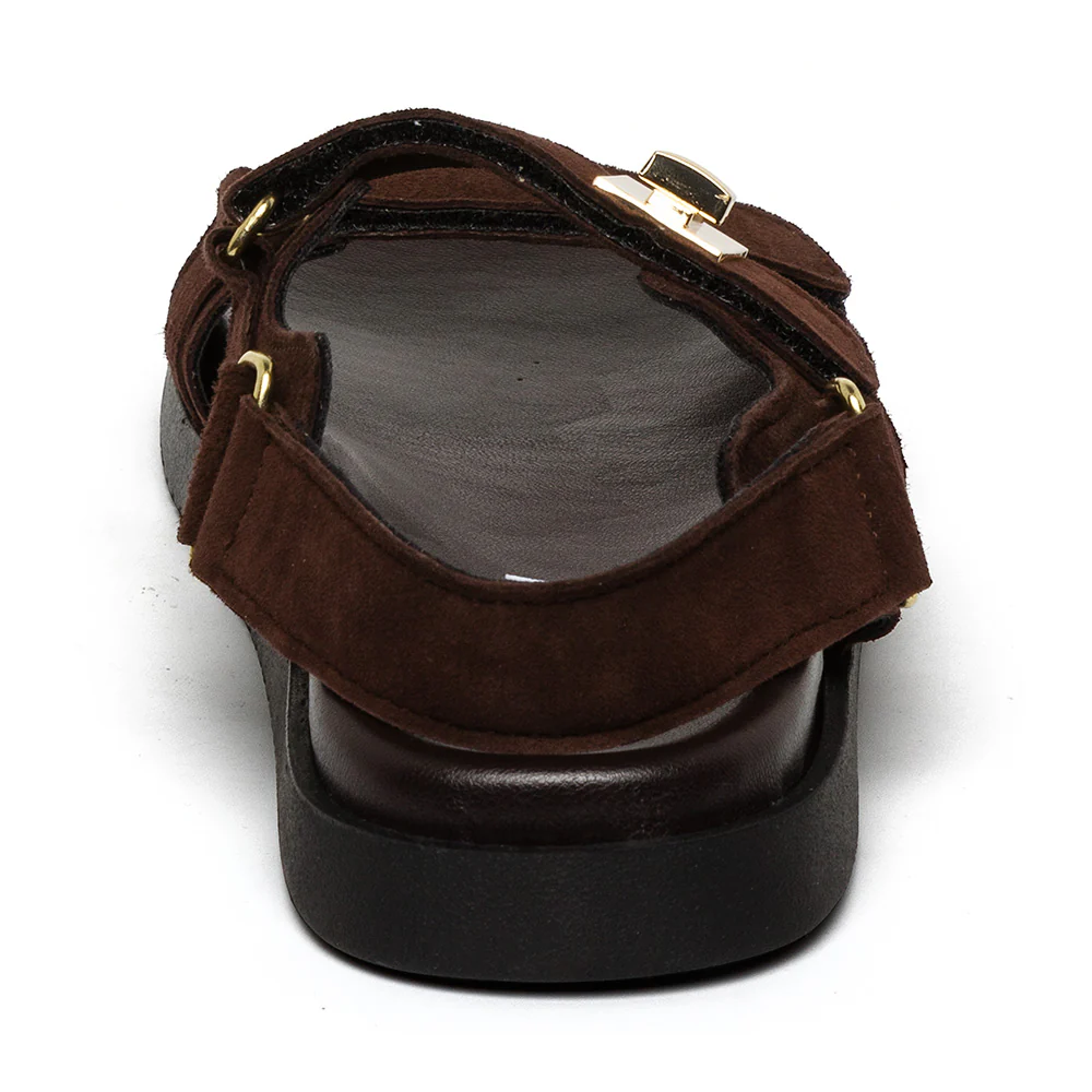 Mona-E Sandal DK BROWN SUEDE - Image 4